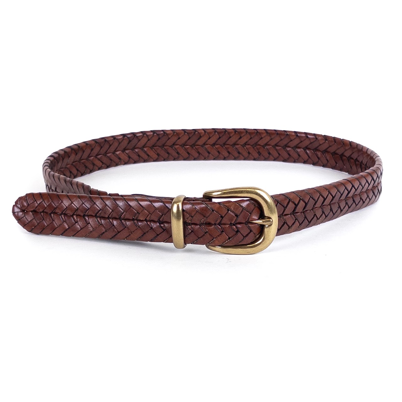 Coach Woven Leather Strap Belt