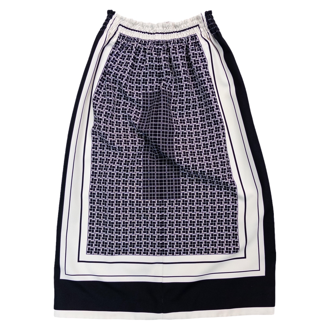 Céline Modele Depose  Glen Plaid and Geometric Pattern Skirt