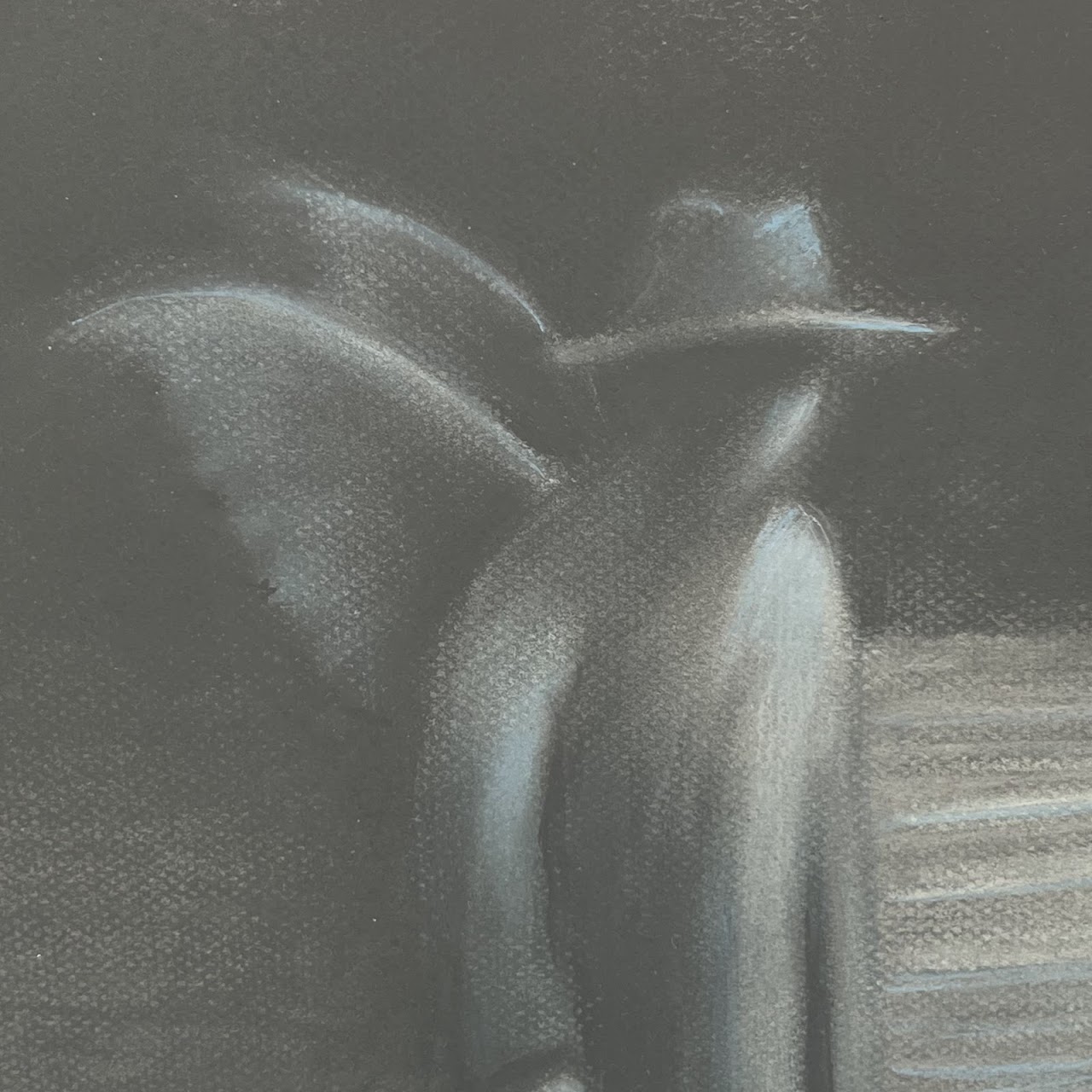 Robert Batterton Signed Charcoal and Chalk Drawing