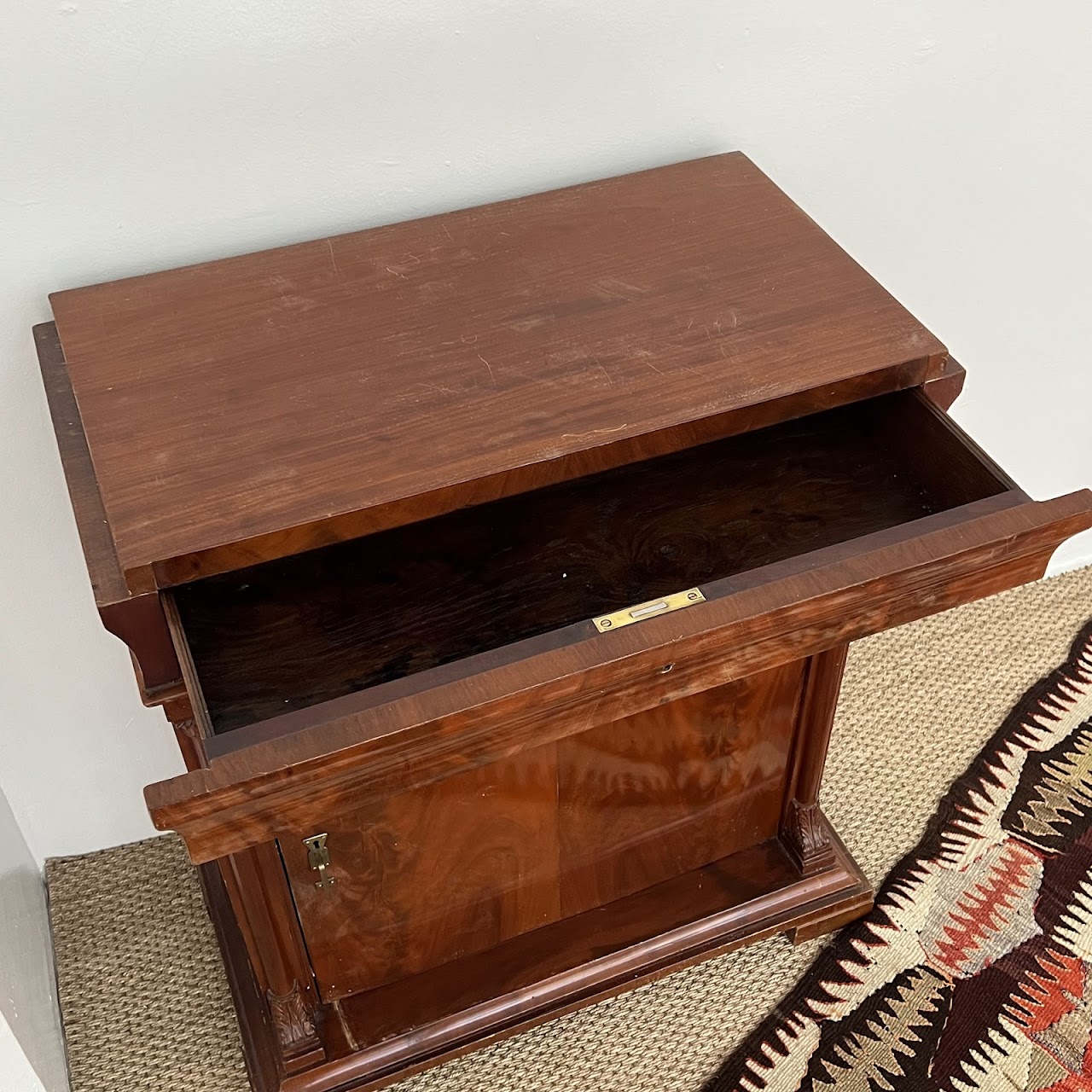 Late 19th-Early 20th C. Flame Mahogany Pier Cabinet