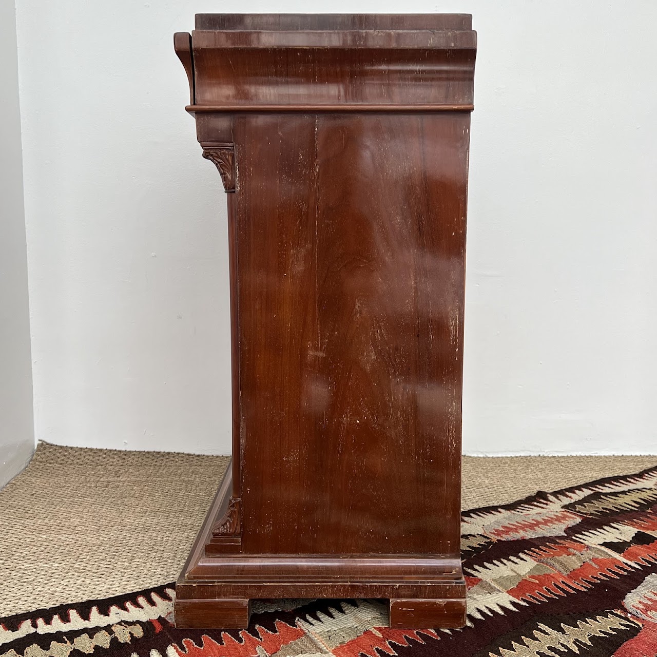 Late 19th-Early 20th C. Flame Mahogany Pier Cabinet