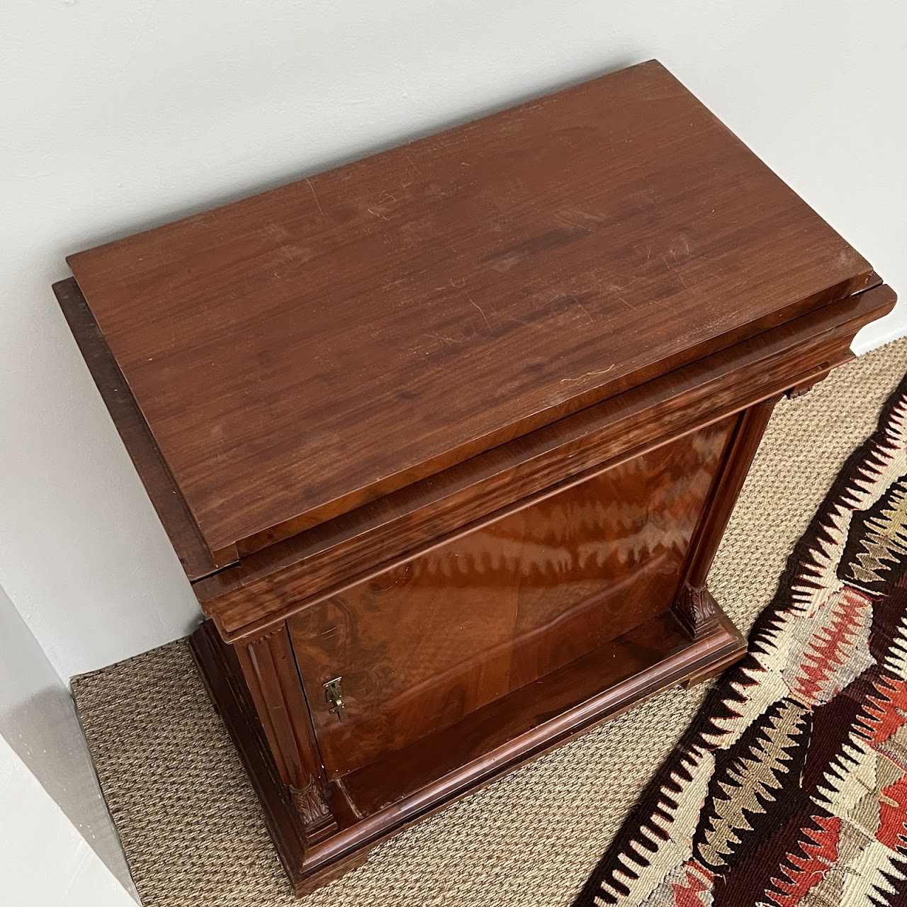 Late 19th-Early 20th C. Flame Mahogany Pier Cabinet