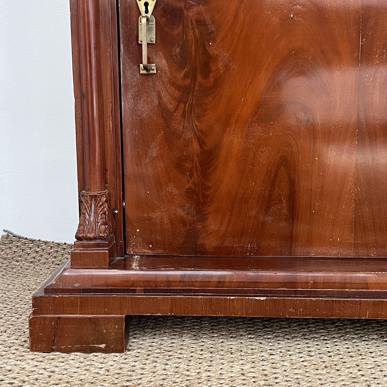 Late 19th-Early 20th C. Flame Mahogany Pier Cabinet