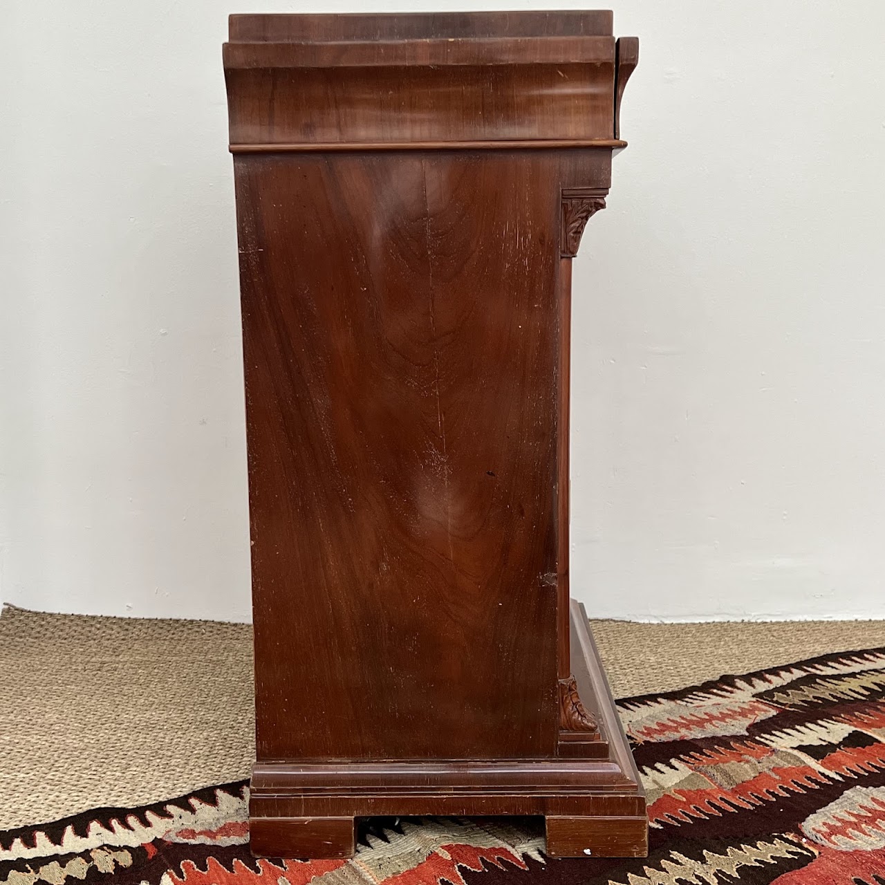 Late 19th-Early 20th C. Flame Mahogany Pier Cabinet