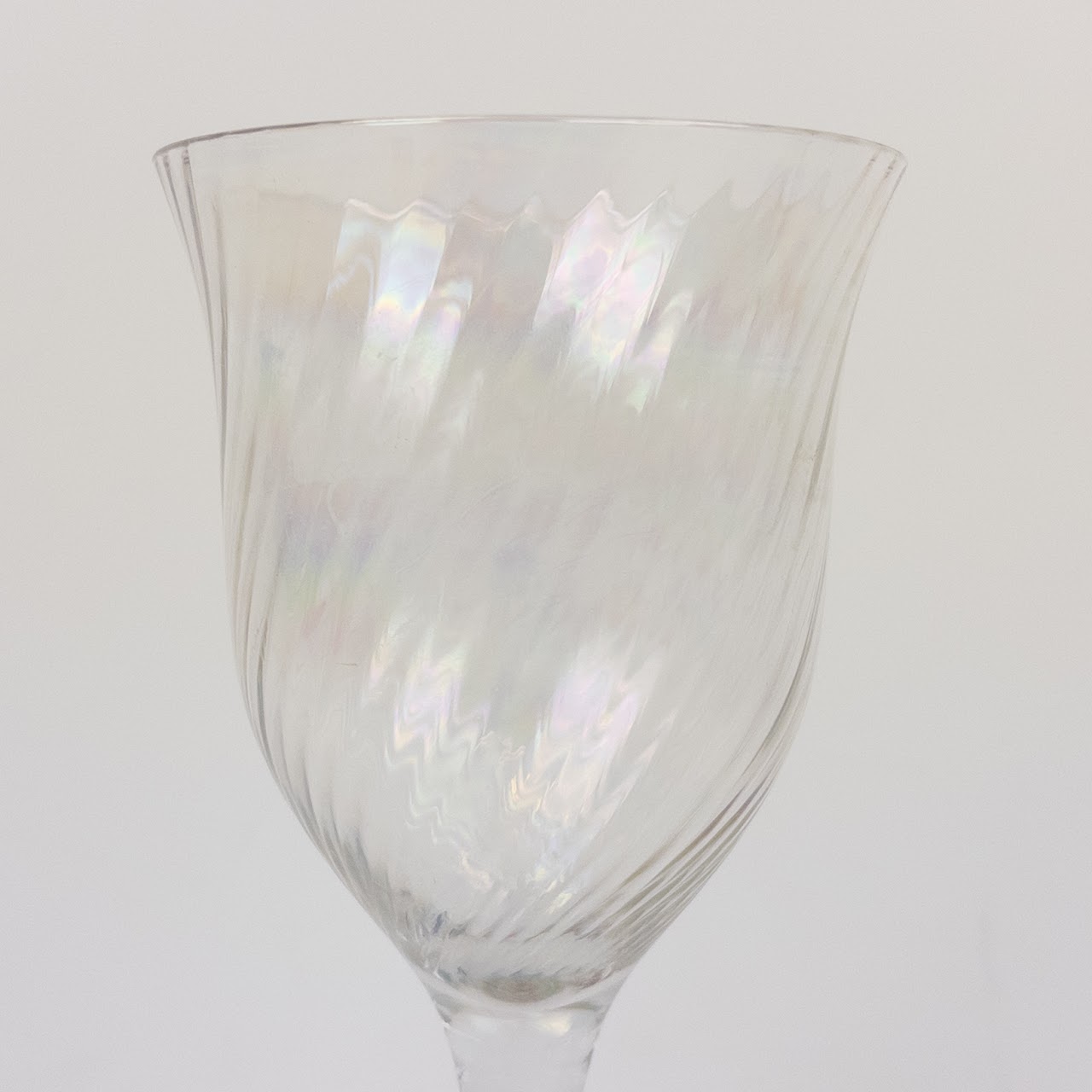 Vintage Iridescent Glass Goblet Set of Four