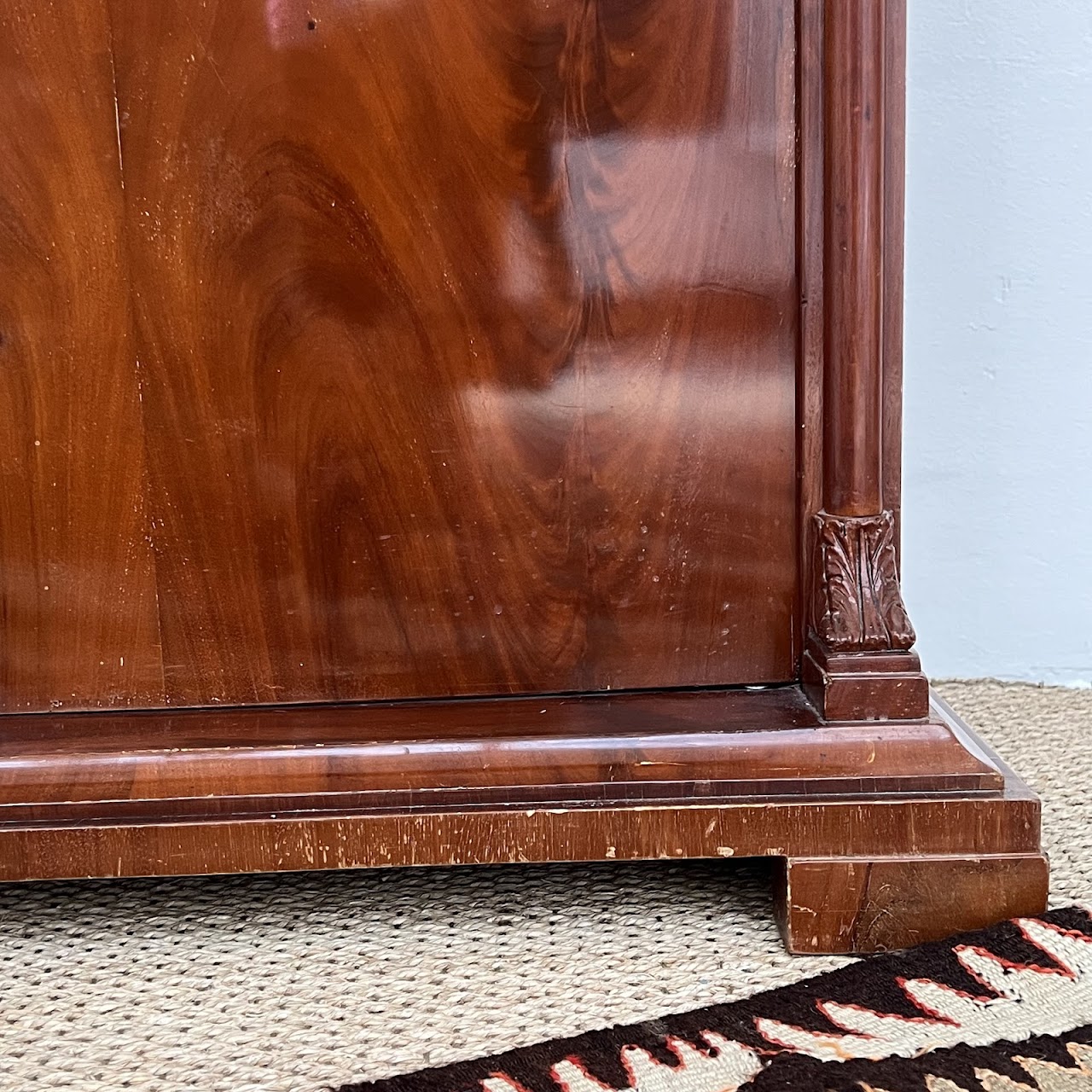 Late 19th-Early 20th C. Flame Mahogany Pier Cabinet