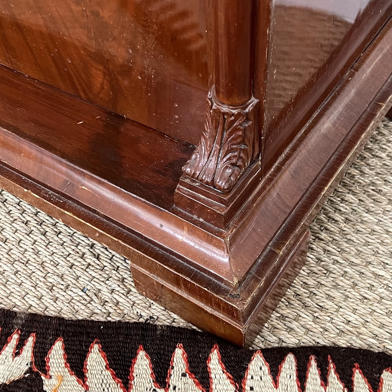 Late 19th-Early 20th C. Flame Mahogany Pier Cabinet