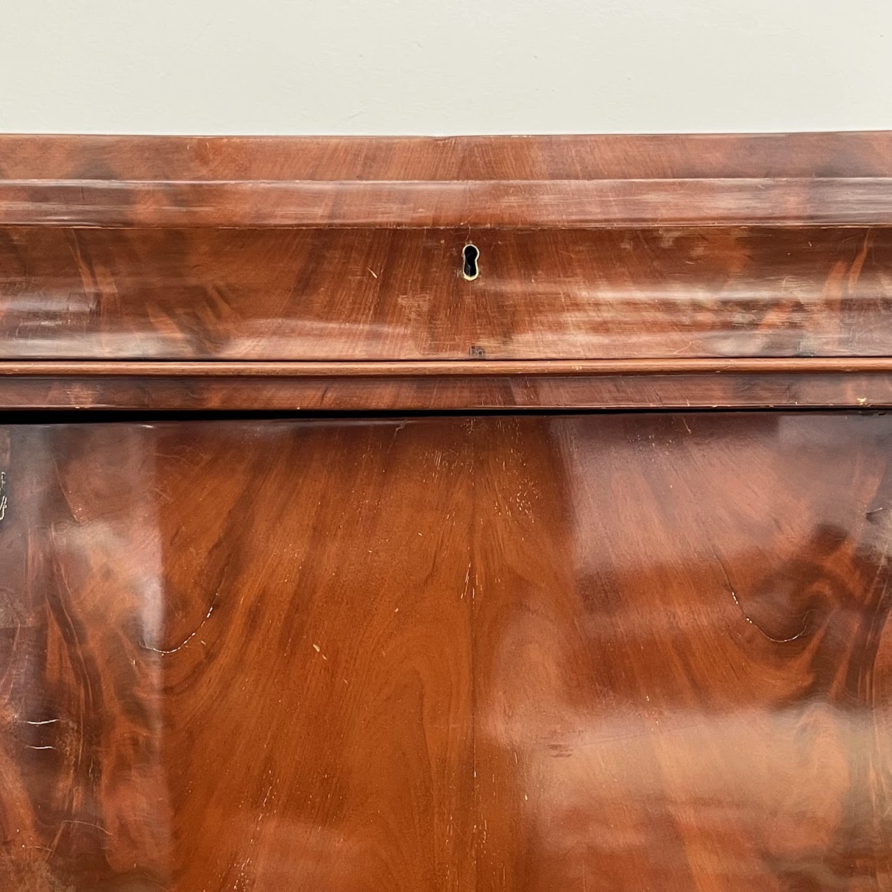 Late 19th-Early 20th C. Flame Mahogany Pier Cabinet