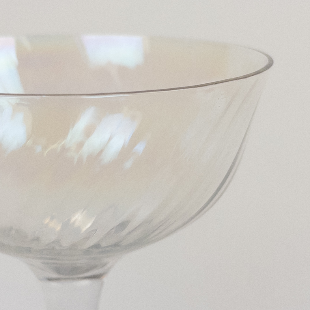 Vintage Iridescent Glass Coupe Set of Six