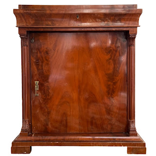 Late 19th-Early 20th C. Flame Mahogany Pier Cabinet