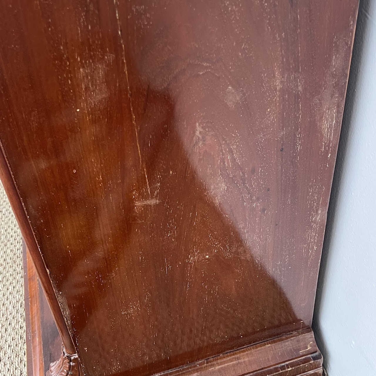 Late 19th-Early 20th C. Flame Mahogany Pier Cabinet