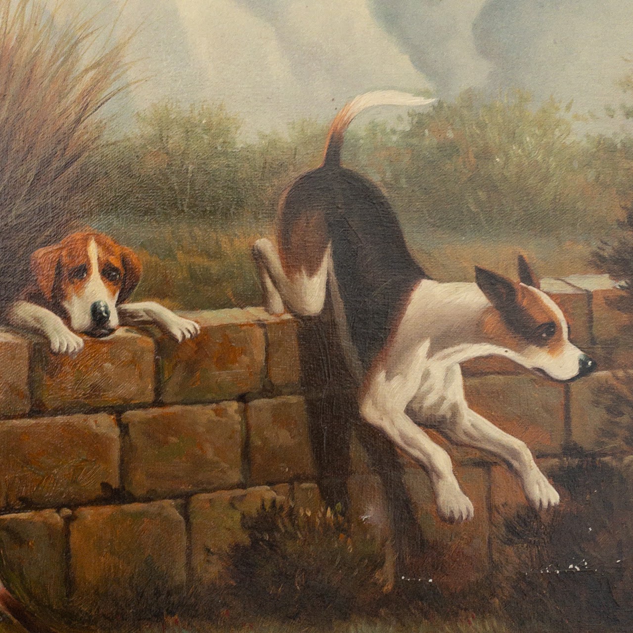 Jack Smith Signed Hunting Scene Oil Painting