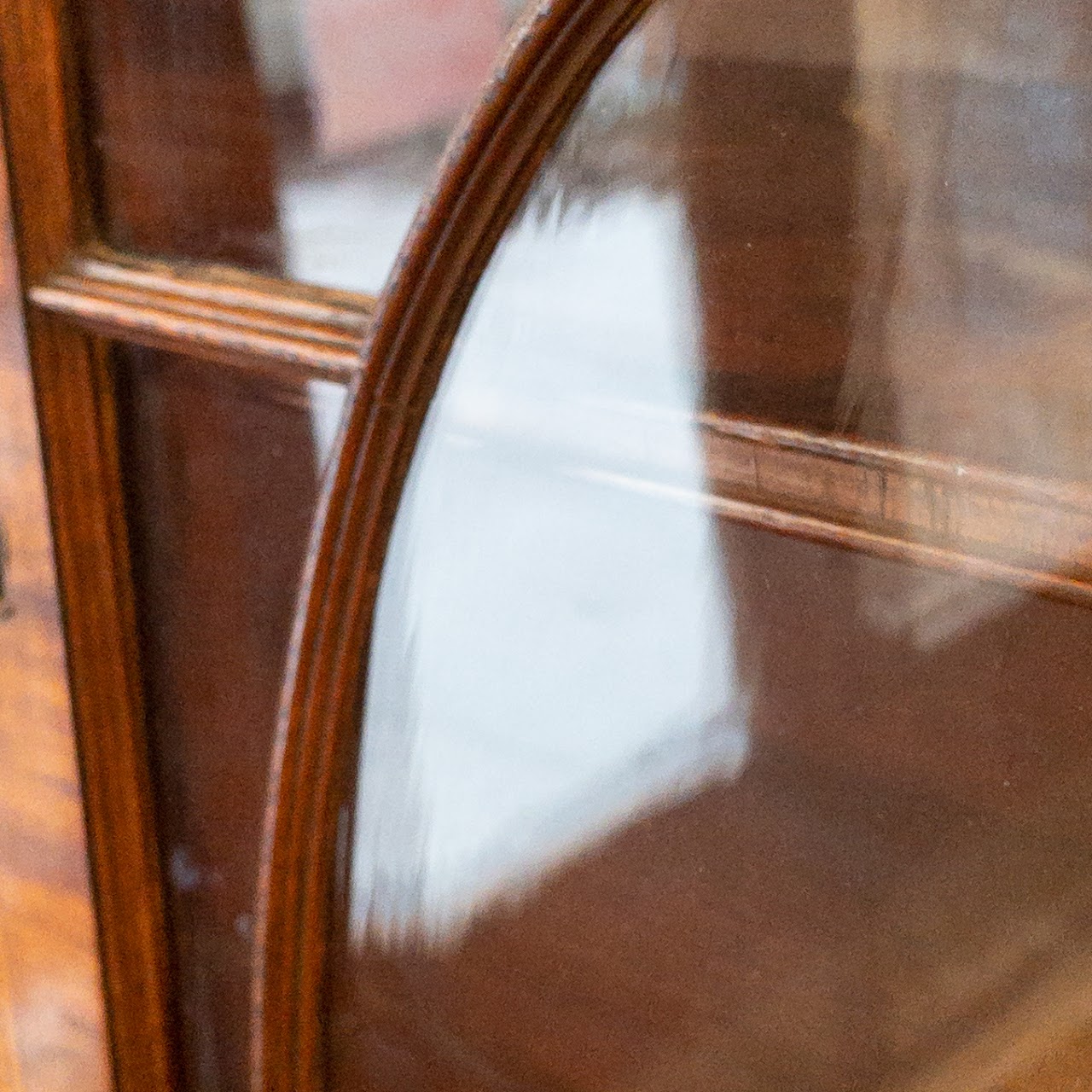 Antique Roll Front Secretary With Flame Mahogany Veneers