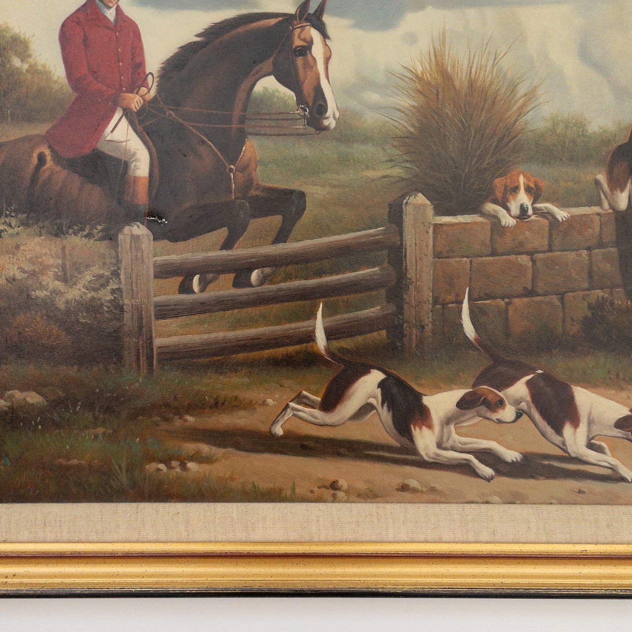 Jack Smith Signed Hunting Scene Oil Painting