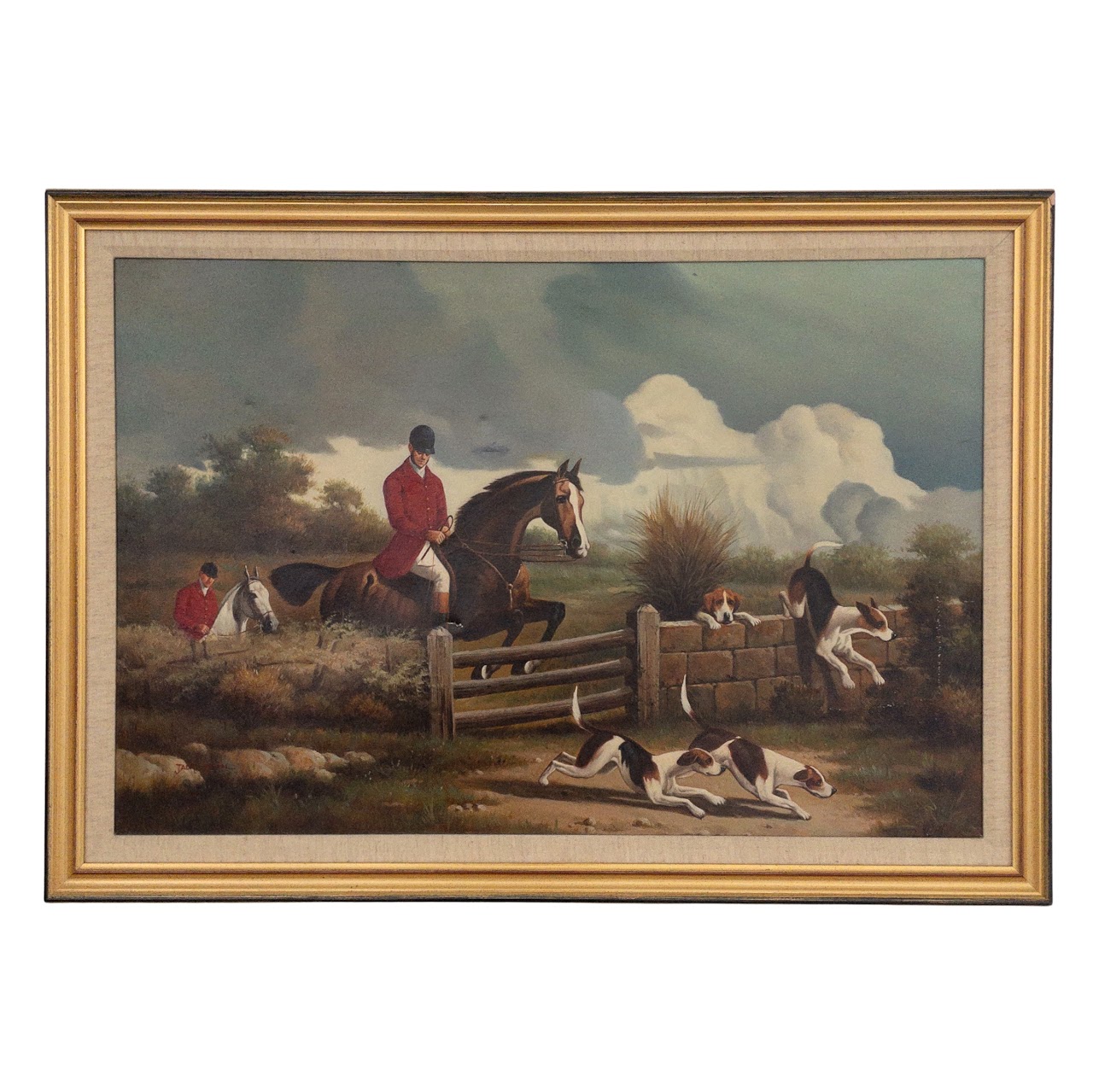 Jack Smith Signed Hunting Scene Oil Painting