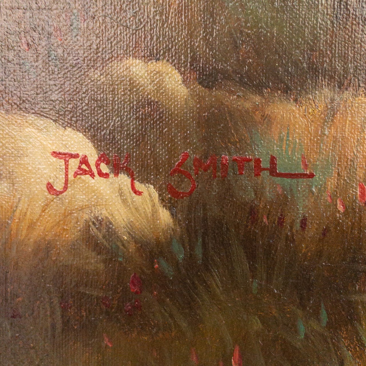 Jack Smith Signed Hunting Scene Oil Painting