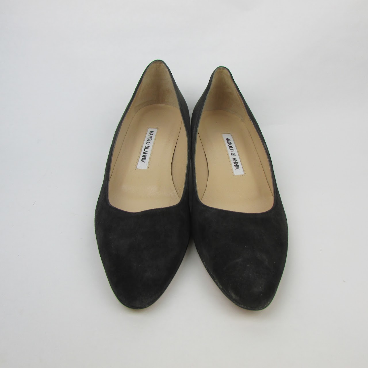 Manolo Blahnik Dark Grey Suede Heels