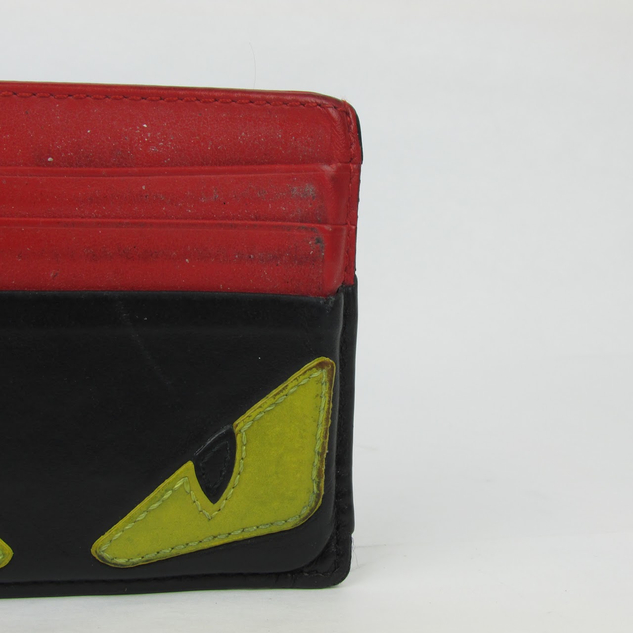 Fendi Monster Eyes Leather Card Wallet