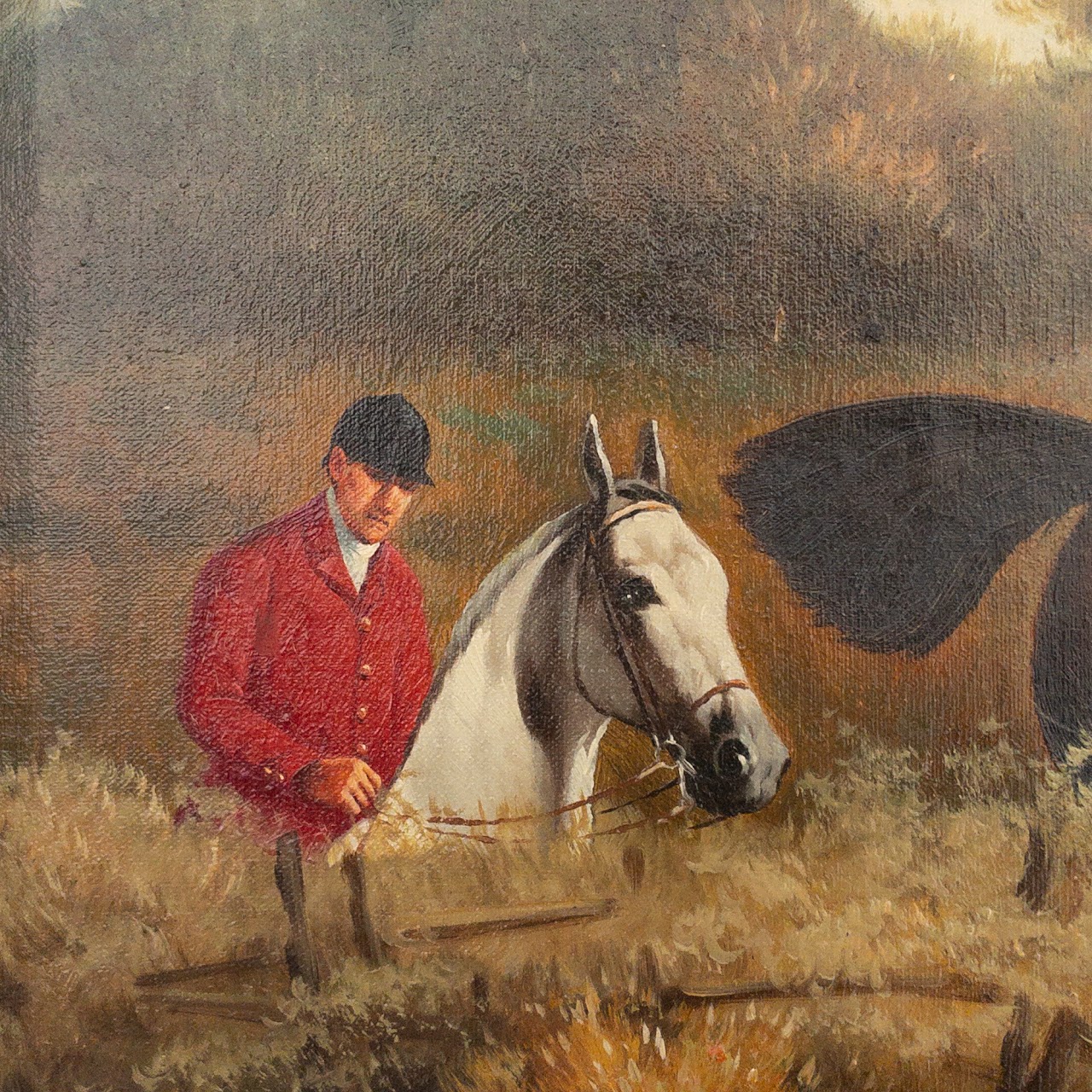 Jack Smith Signed Hunting Scene Oil Painting