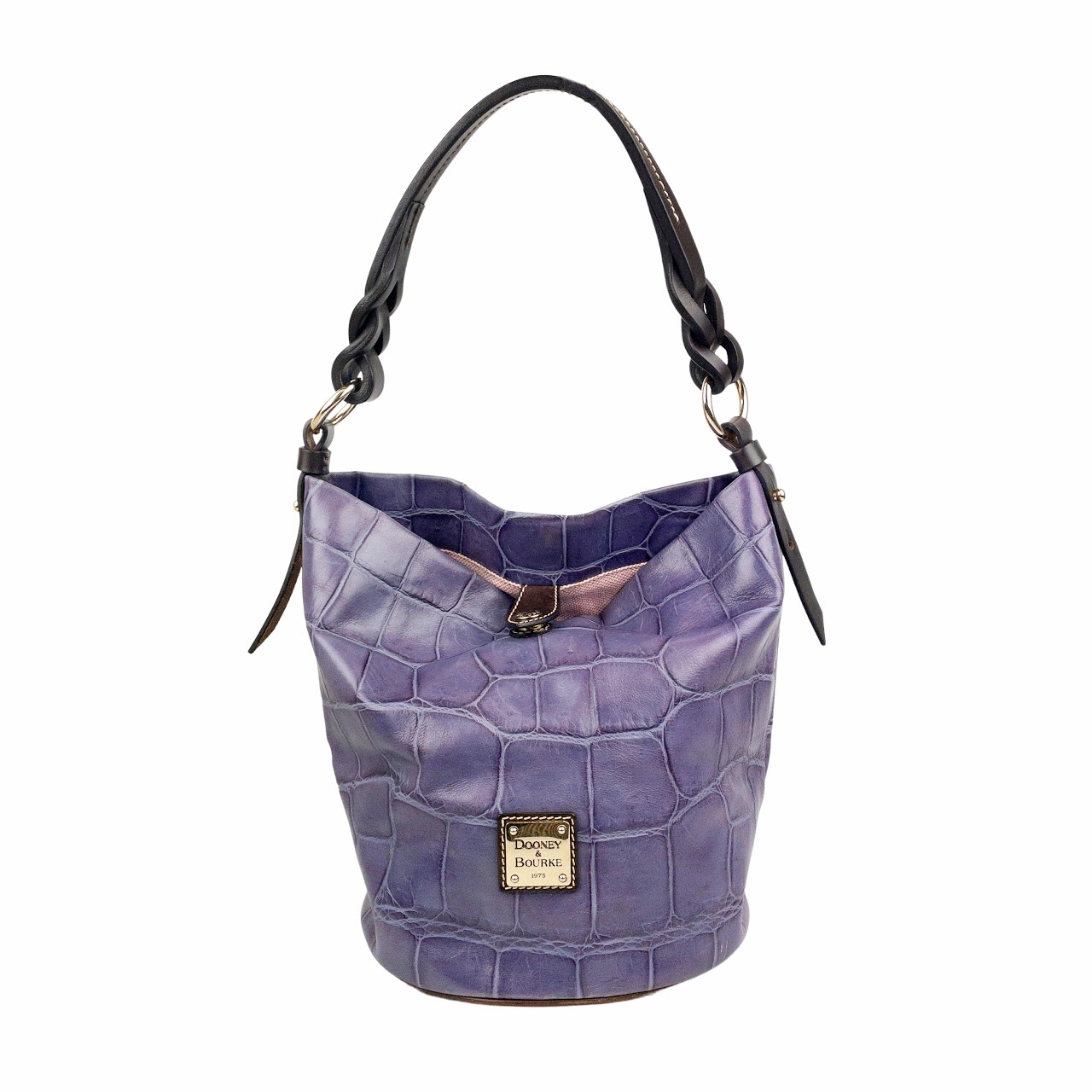 Dooney & Bourke Purple Leather Bucket Bag