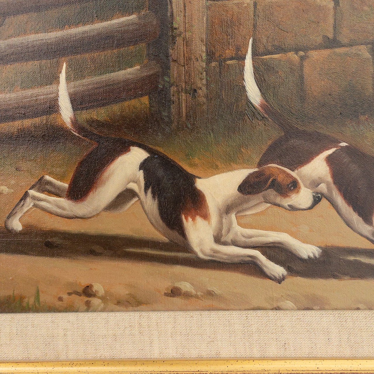 Jack Smith Signed Hunting Scene Oil Painting