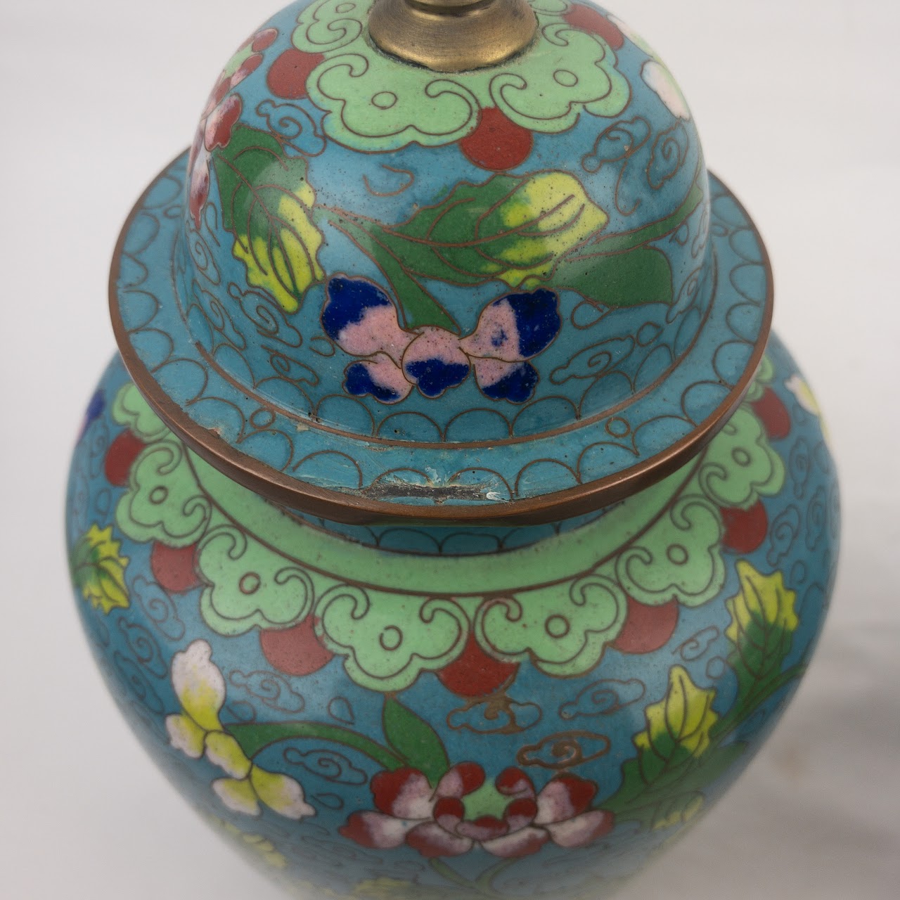 Cloisonné Lidded Jar Pair