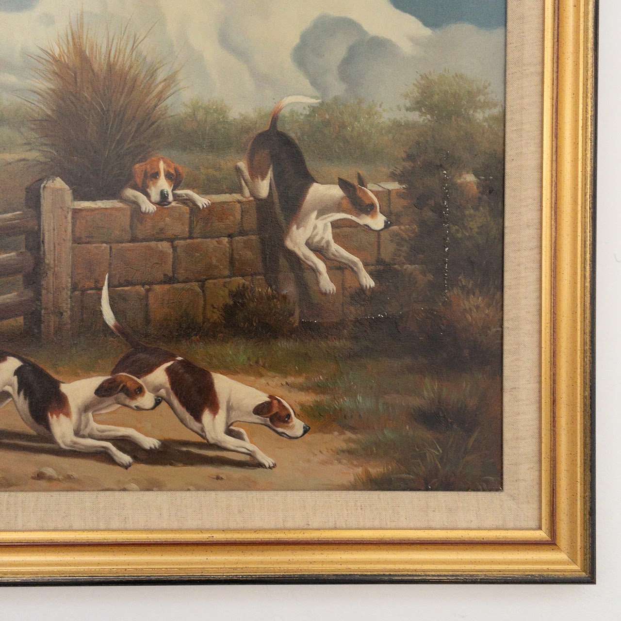 Jack Smith Signed Hunting Scene Oil Painting