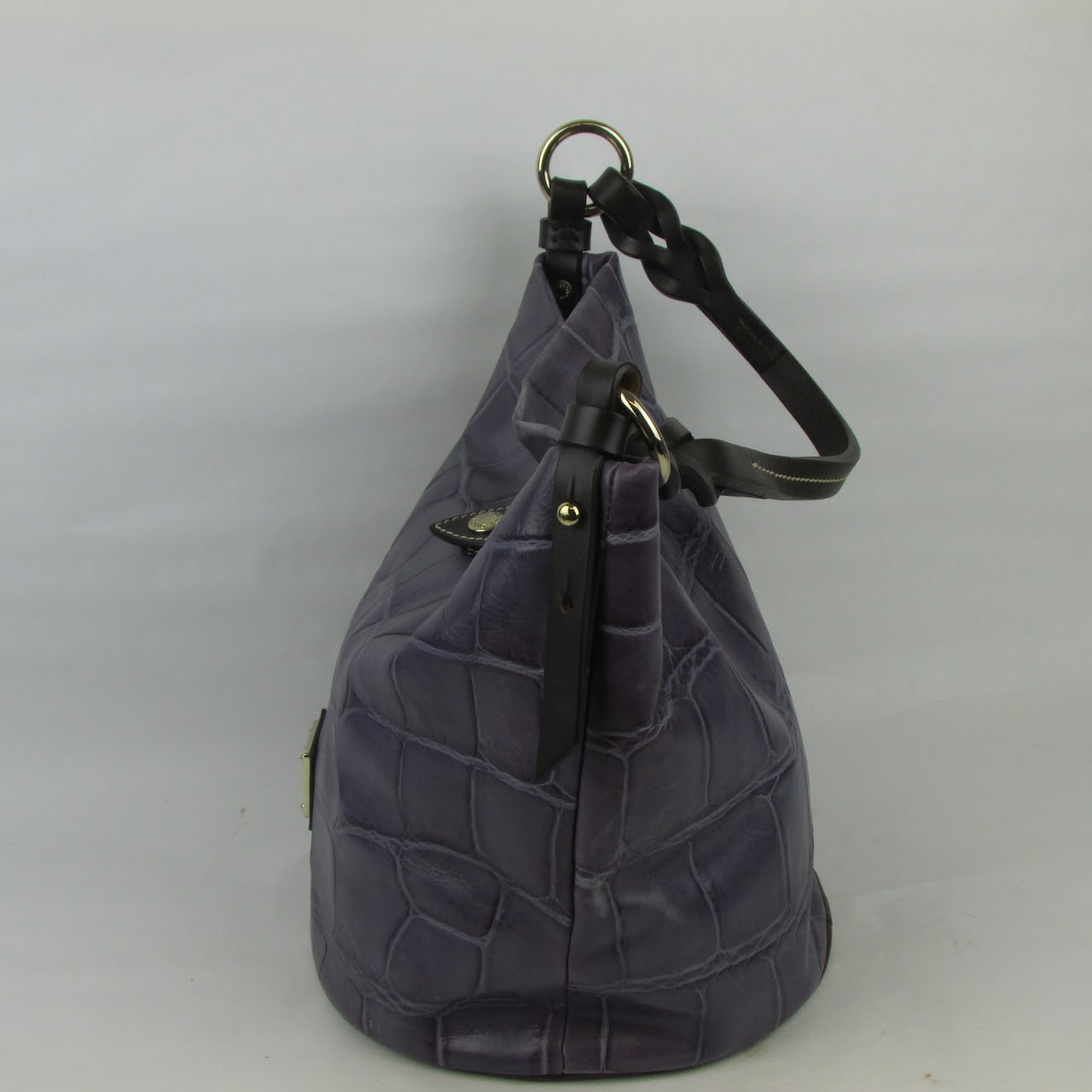 Dooney & Bourke Purple Leather Bucket Bag