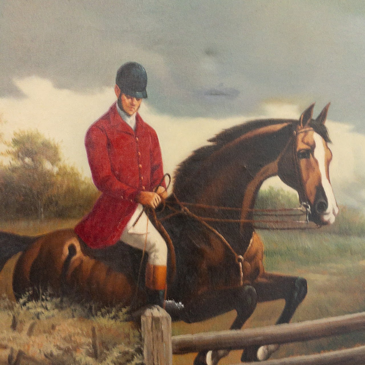 Jack Smith Signed Hunting Scene Oil Painting