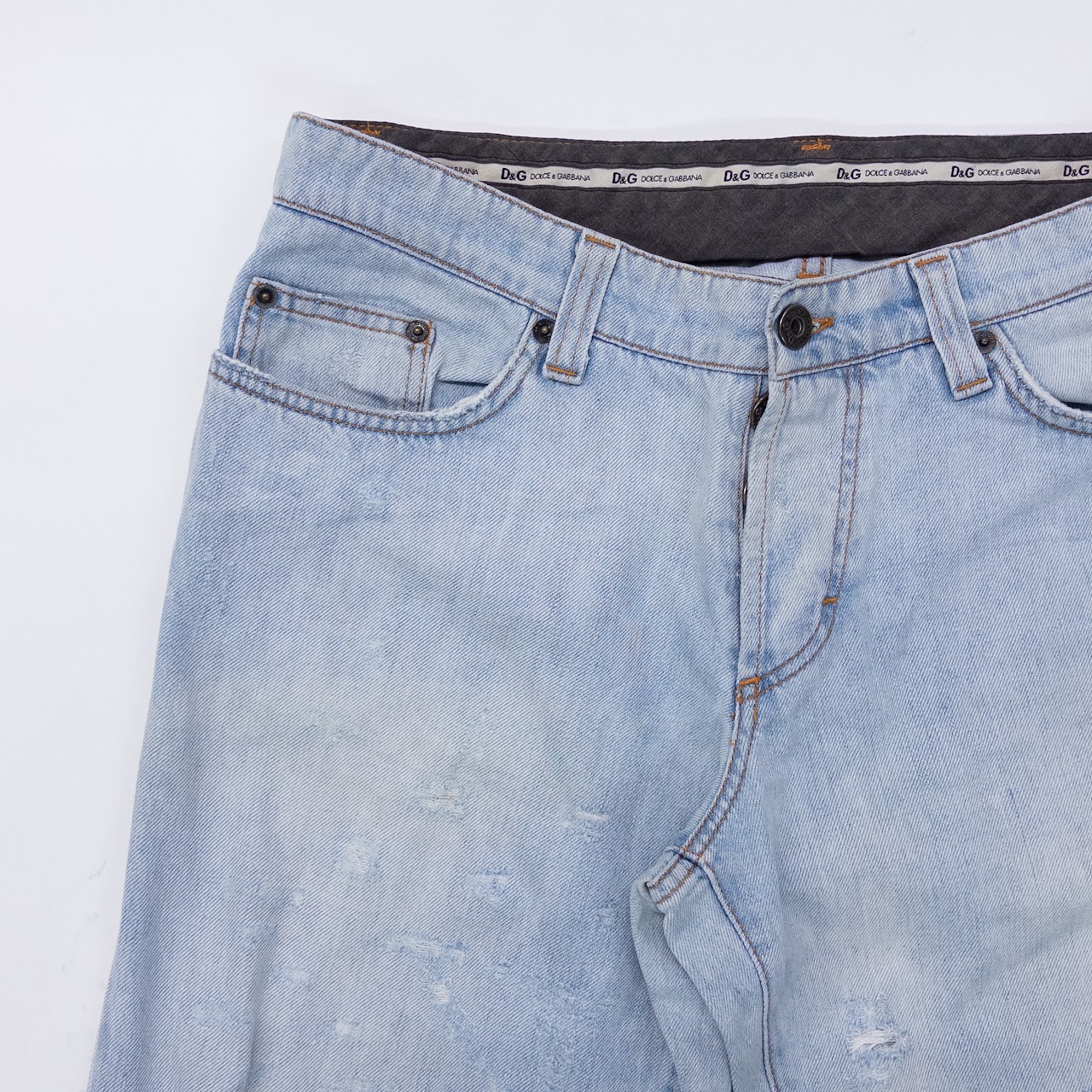 D&G Light Denim Distressed Jeans