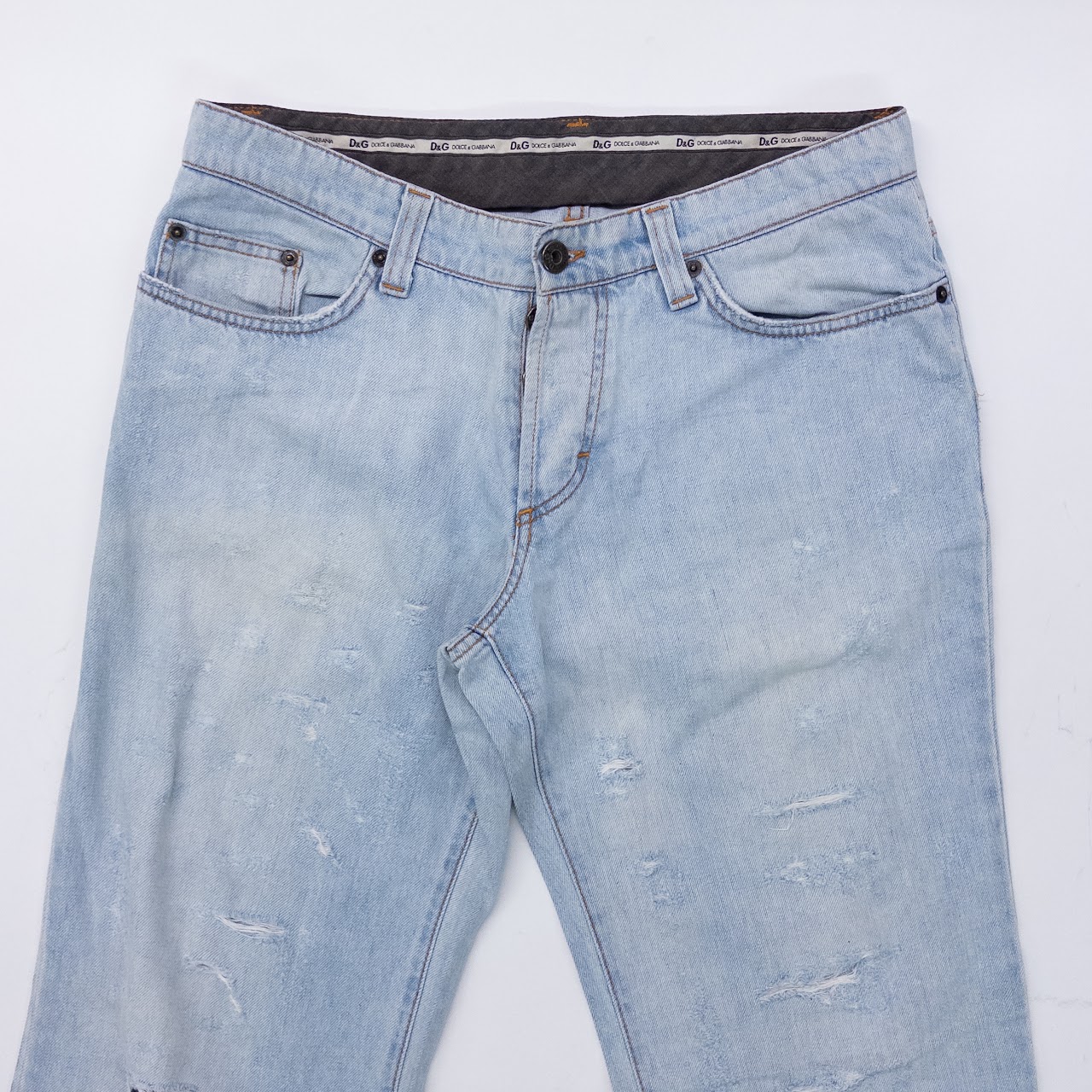 D&G Light Denim Distressed Jeans