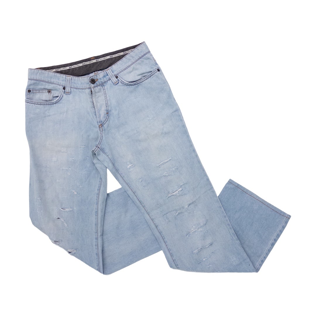 D&G Light Denim Distressed Jeans