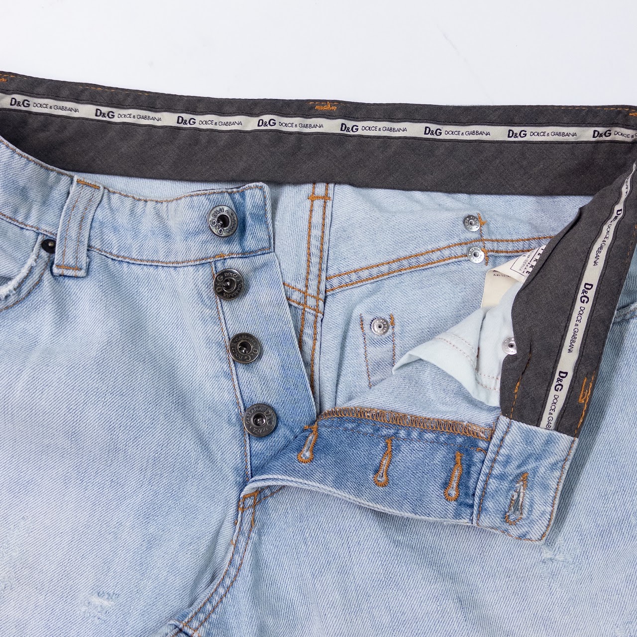 D&G Light Denim Distressed Jeans