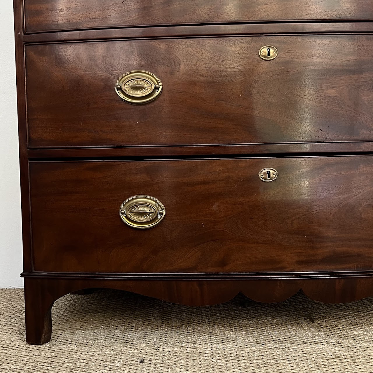 English Bow Front Mahogany Dresser