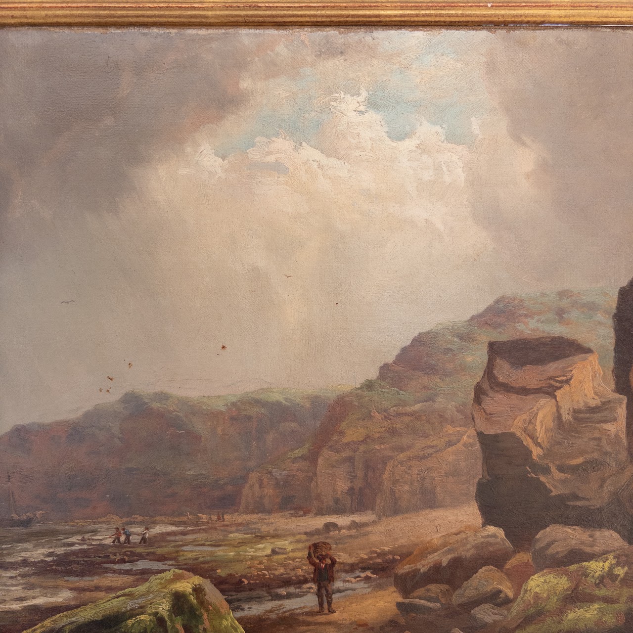 George Cammidge Antique Mudlarks on the Beach Painting