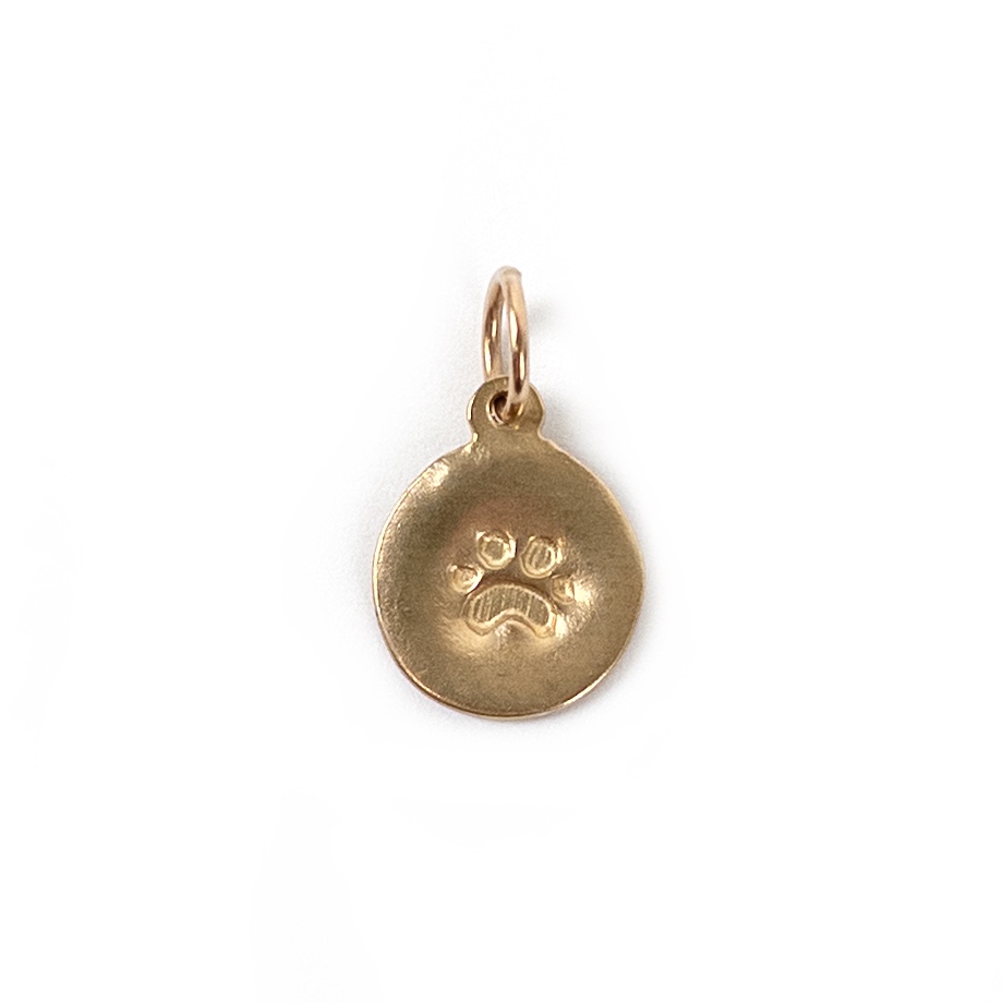 14K Gold Dog Paw Print Pendant