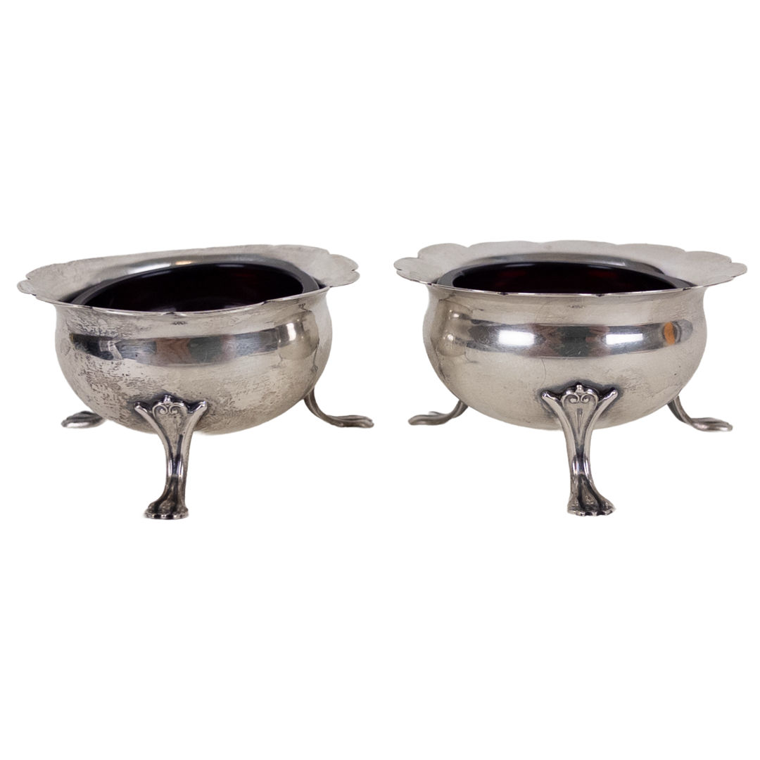 Sterling Silver Footed Salt Cellar Pair