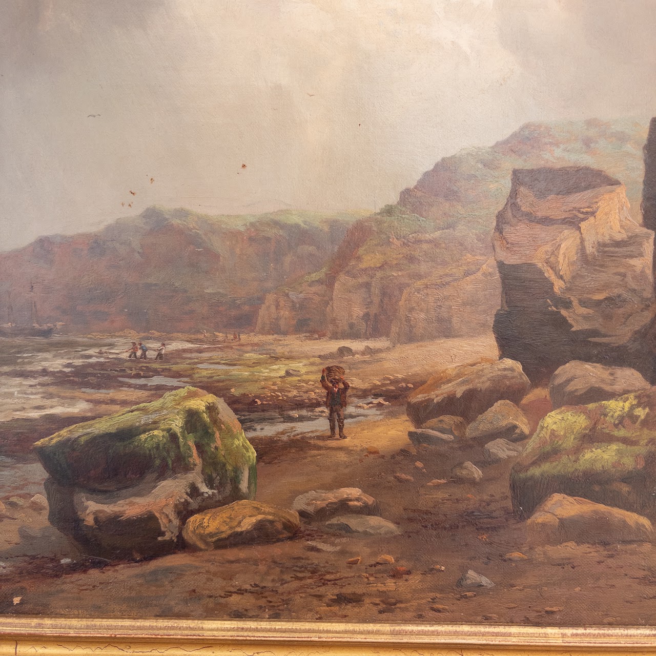 George Cammidge Antique Mudlarks on the Beach Painting