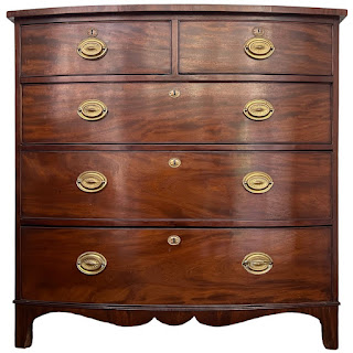 English Bow Front Mahogany Dresser