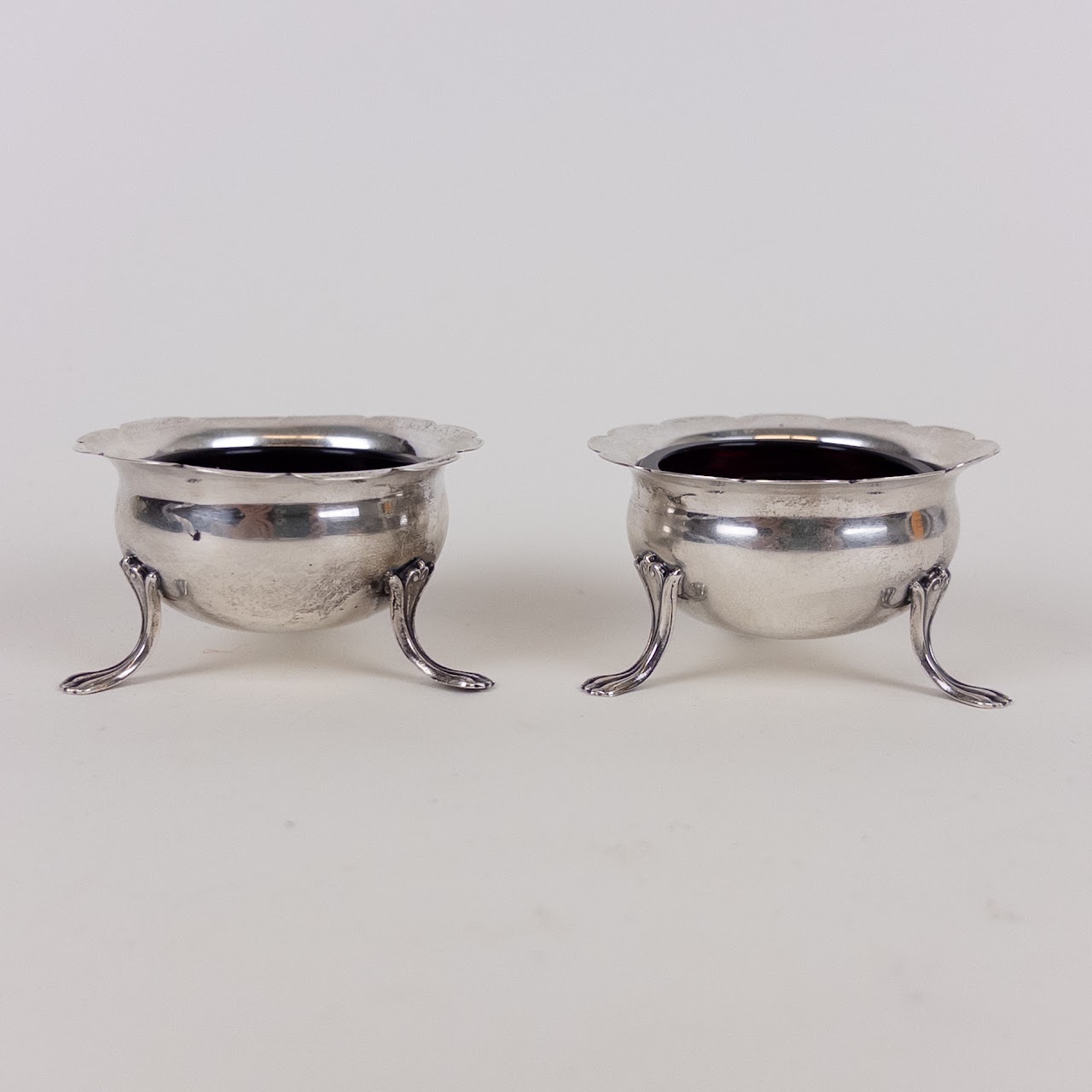 Sterling Silver Footed Salt Cellar Pair