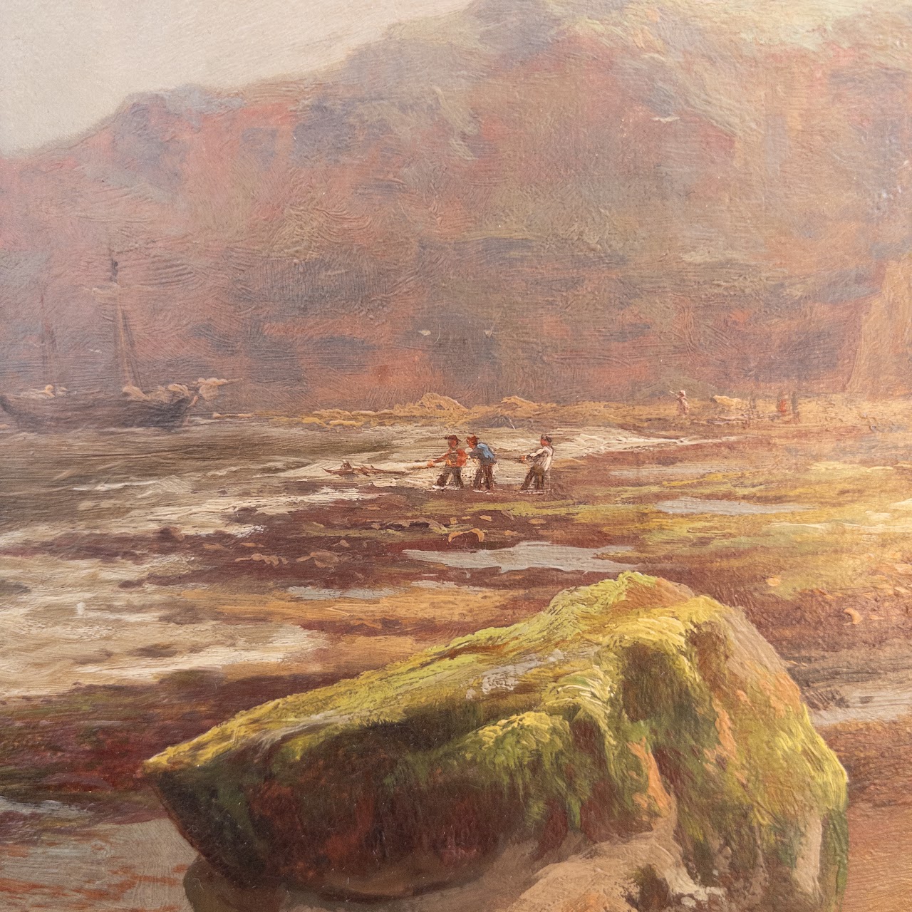 George Cammidge Antique Mudlarks on the Beach Painting