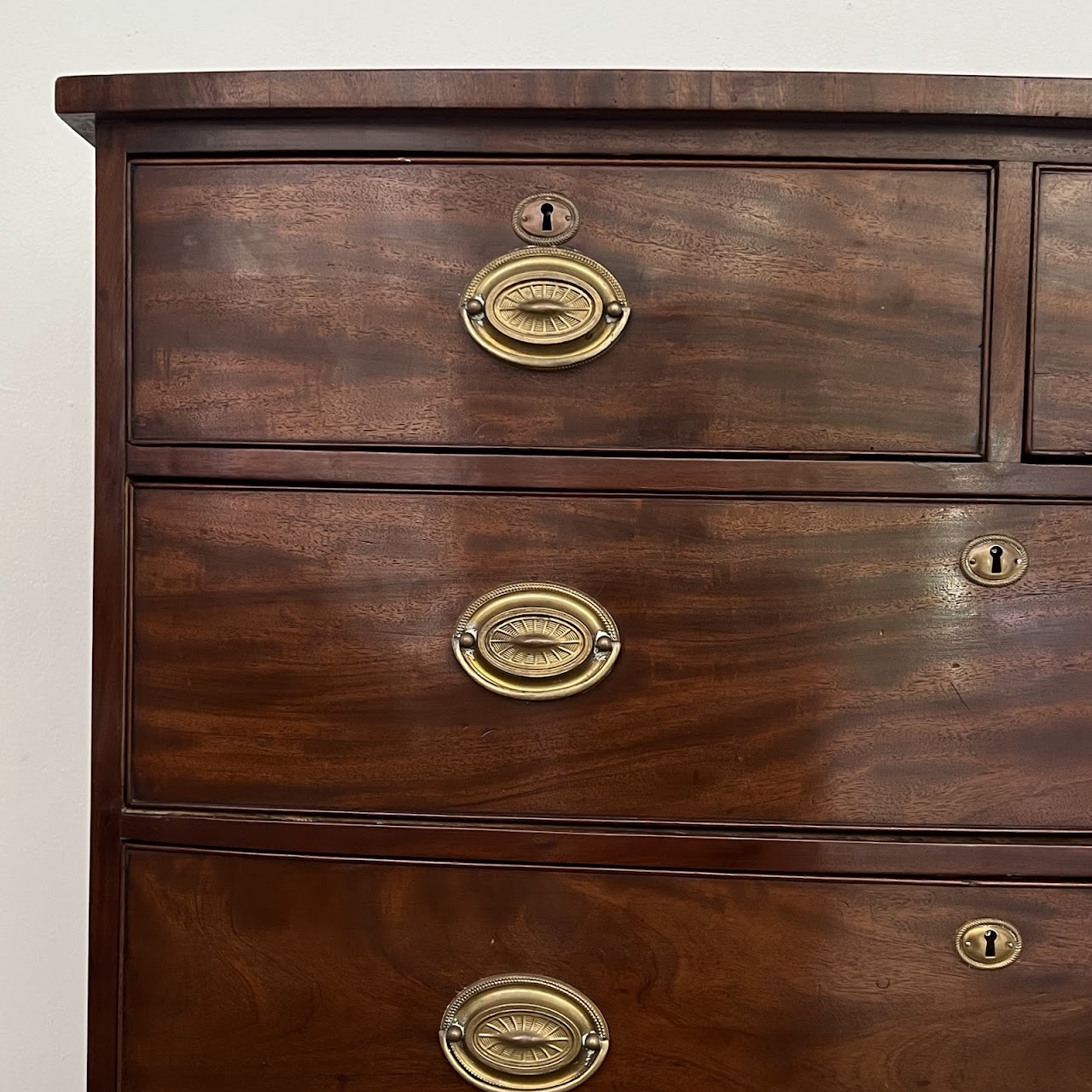 English Bow Front Mahogany Dresser