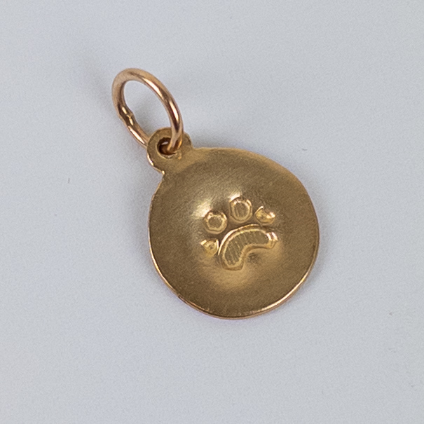 14K Gold Dog Paw Print Pendant