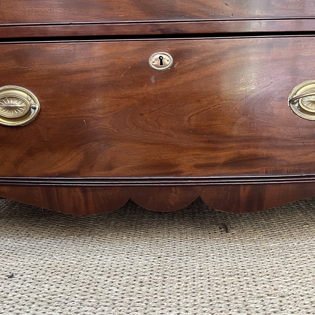 English Bow Front Mahogany Dresser