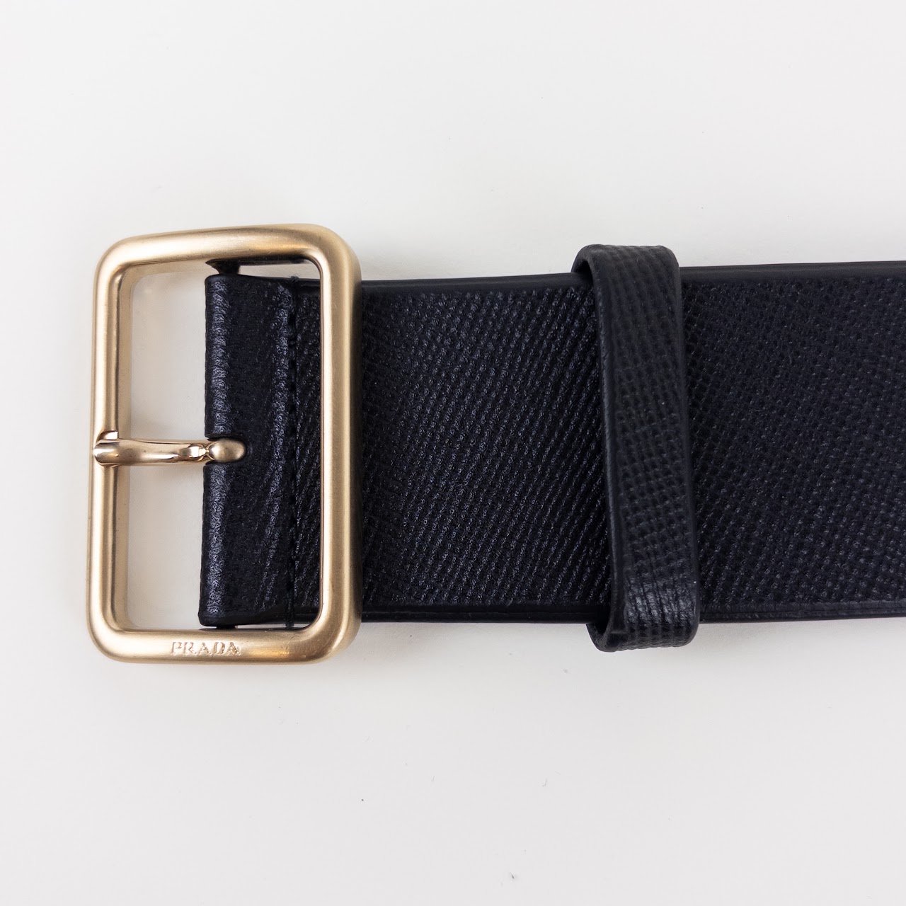 Prada Double Wide Saffiano Leather Belt