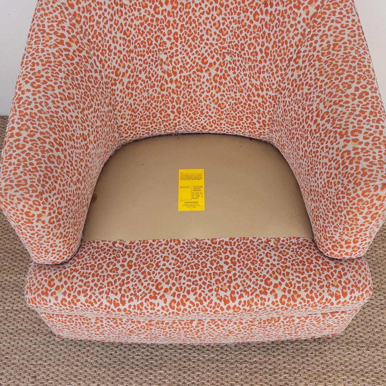 Ruben Avesyan Coral Ocelet Upholstered Barrel Back Chair Pair