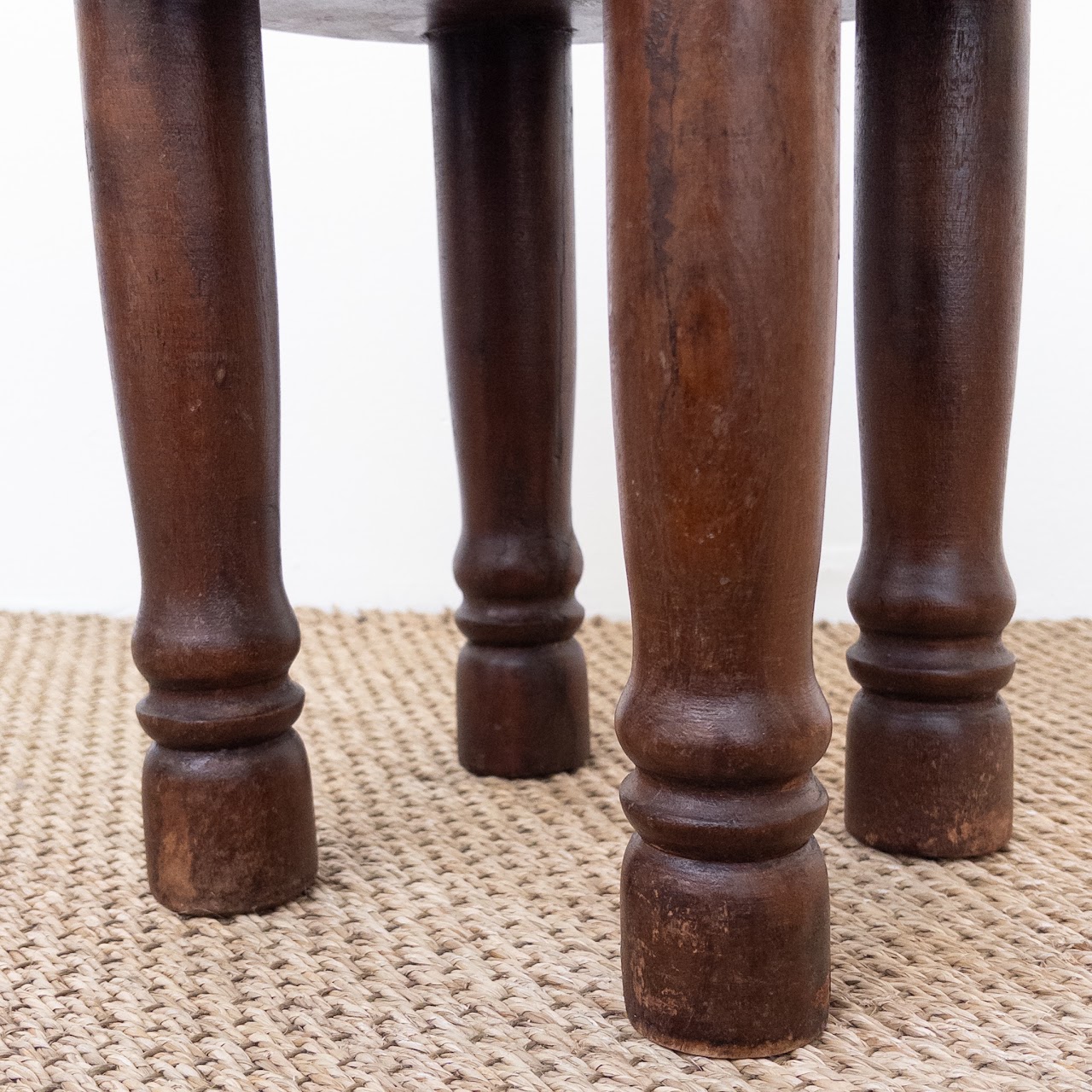 Rustic Brass Clad Accent Side Table