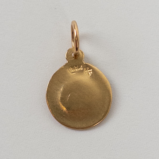 14K Gold Dog Paw Print Pendant