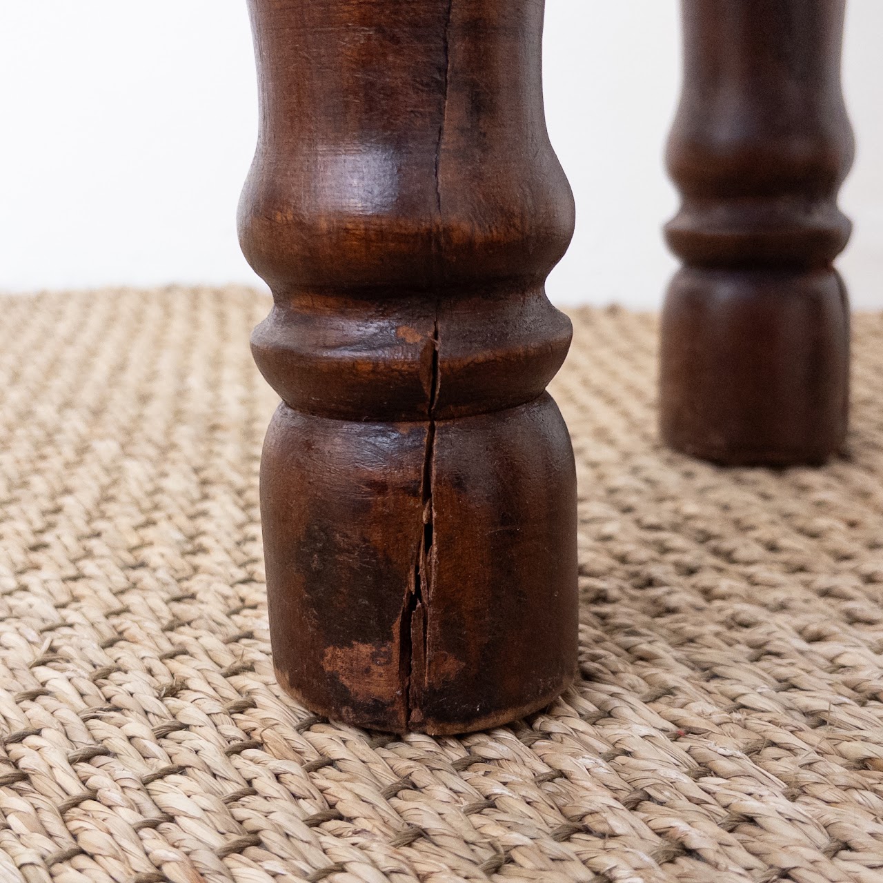 Rustic Brass Clad Accent Side Table