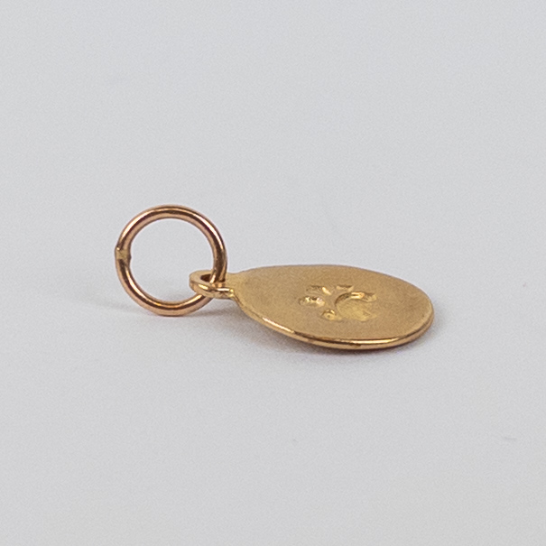 14K Gold Dog Paw Print Pendant